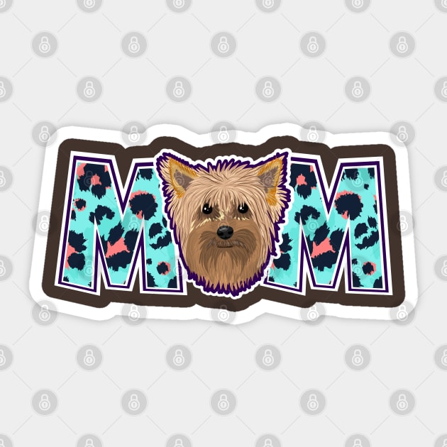 Yorkie Mom Sticker by cacostadesign